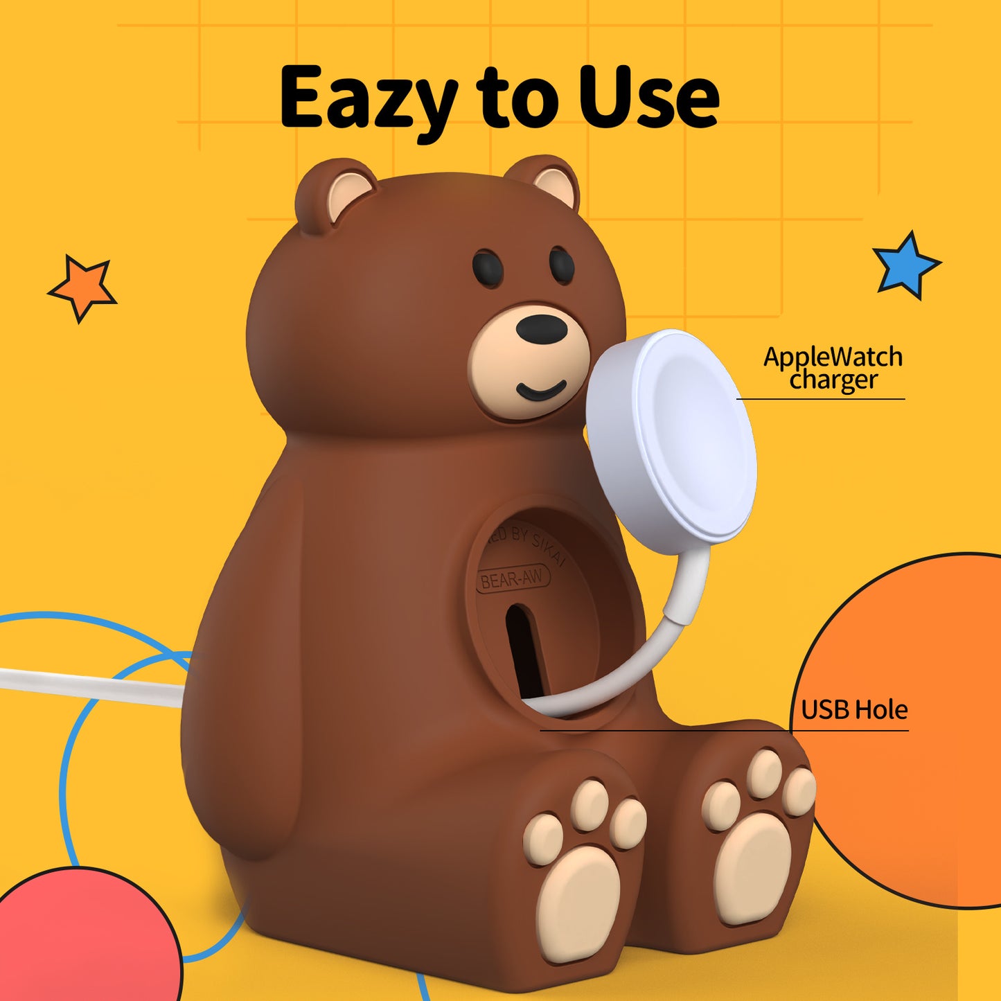 Cute Bear Stand for Apple Watch Charger