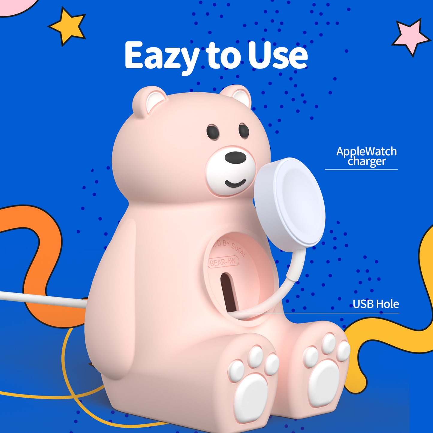 Cute Bear Stand for Apple Watch Charger