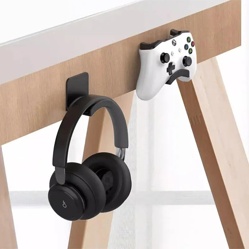 Universal Wall & Desk Mounted Headphone and Controller Holder