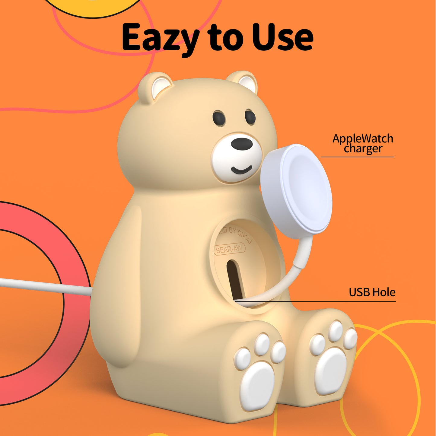 Cute Bear Stand for Apple Watch Charger