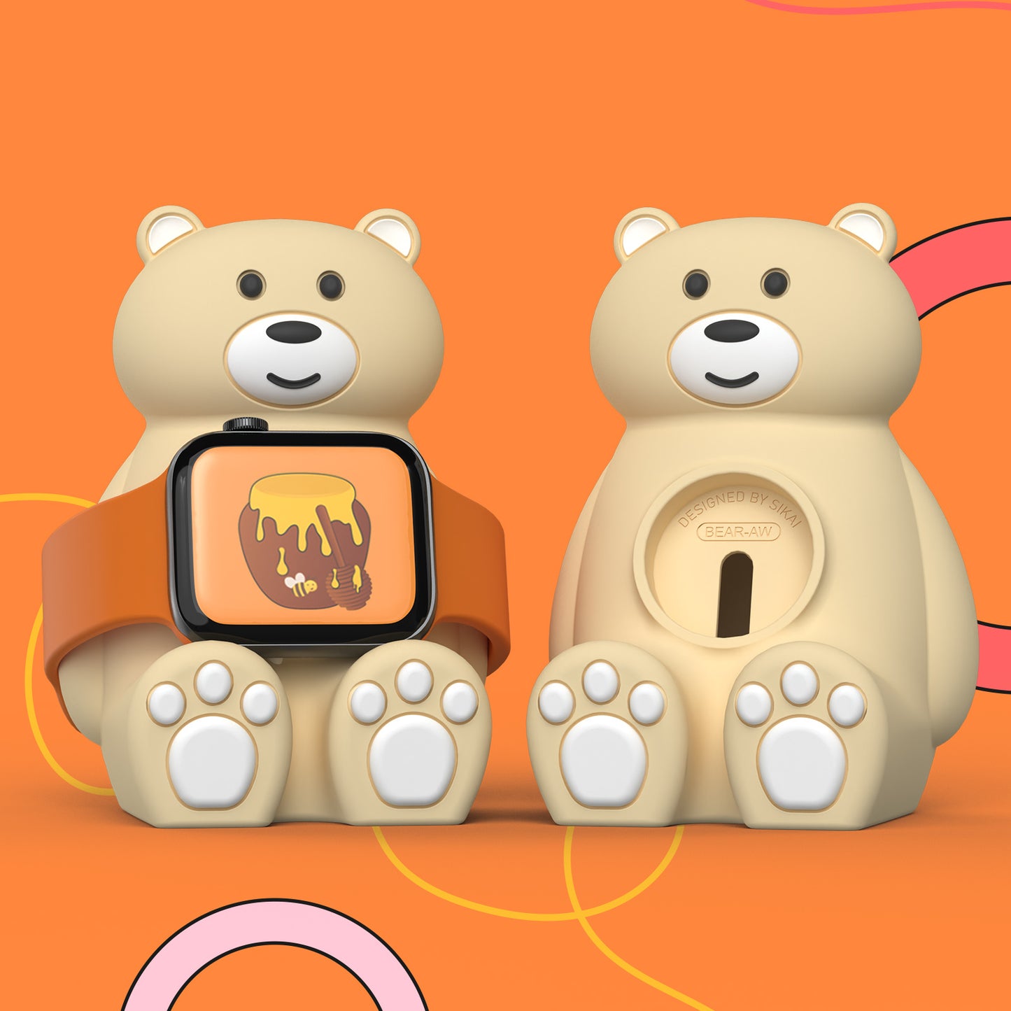 Cute Bear Stand for Apple Watch Charger